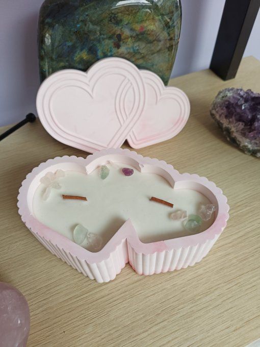 Bougie Double Coeur - Havre de Paix - Musc 